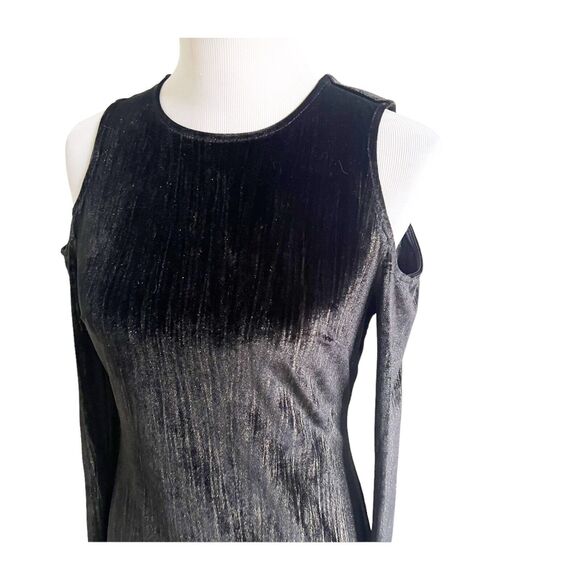 Topshop NWT Metallic Dress Party Cocktail Size 8 Open Shoulder Open Back - Picture 5 of 10